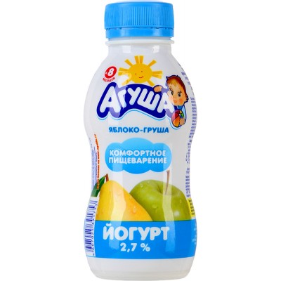 Йогурт питьевой Агуша Яблоко и груша 2,7% с 8 мес. 200 мл
